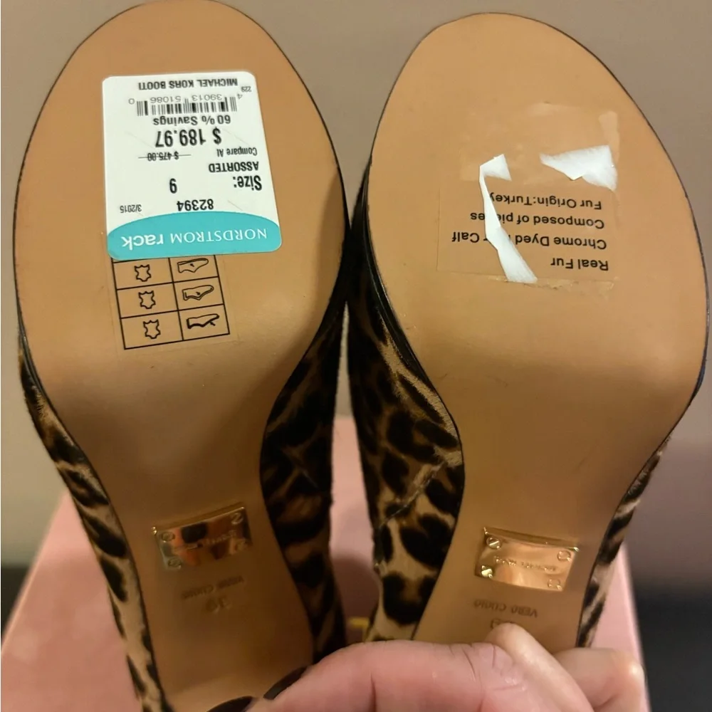 Brand New without Box Michael Kors Leopard Platform Boots Size 9 - Picture 6 of 8